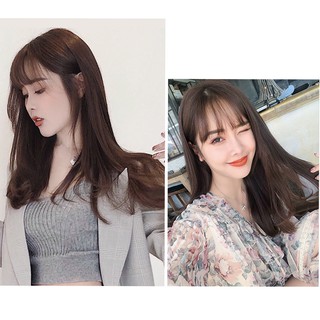 Wig rambut panjang, Perempuan rambut lurus panjang, Gesper 