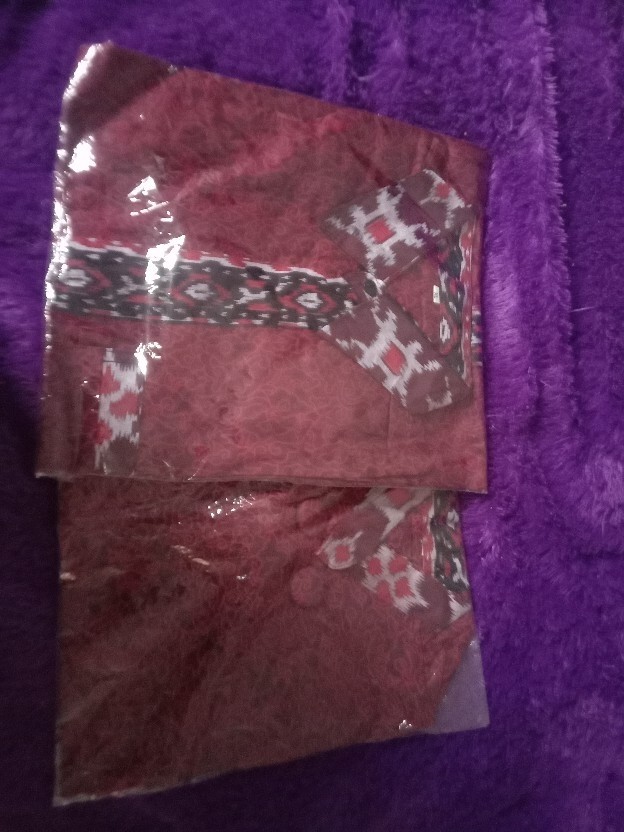 Hem Blus Batik Mega Merah Terviral Di Shopee No Kw Ready Seragam 647fyeyhe