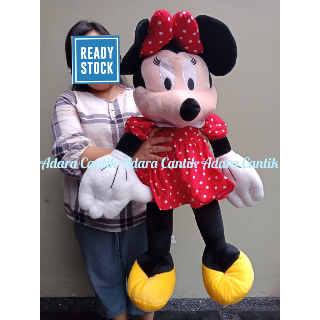 Boneka Jumbo Minnie Mickey Mouse 90 Cm Cantik Imut Lucu Hadiah