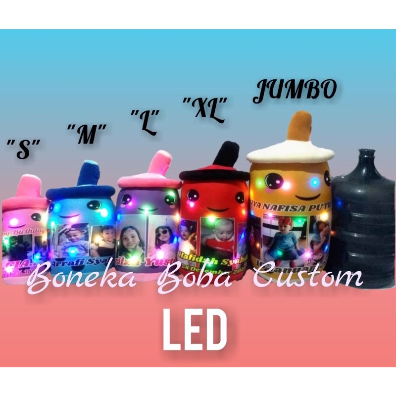 Boneka BOBA LED Costum foto / VIRAL BANTAL BOBA/ BOBA RAINBOW JUMBO