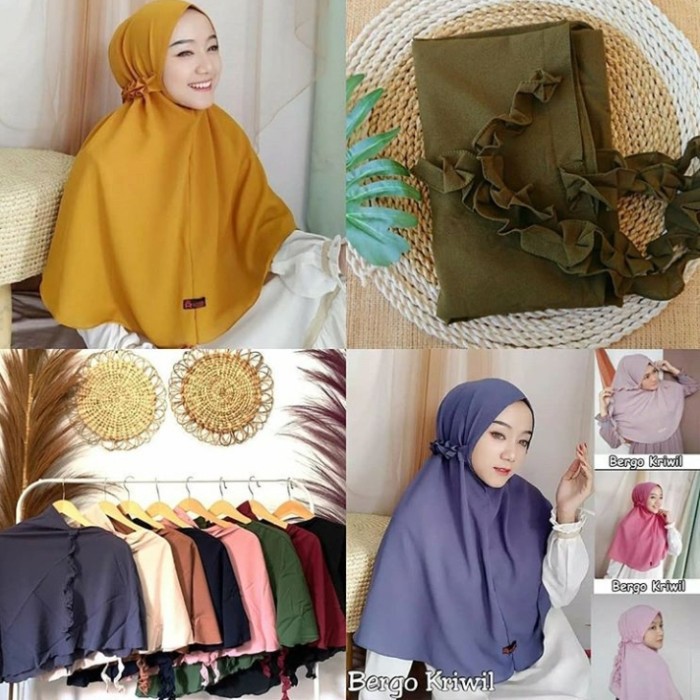 HIJAB BERGO TALI KRIWIL - Bergo Aulia Diamond Crepe NEW