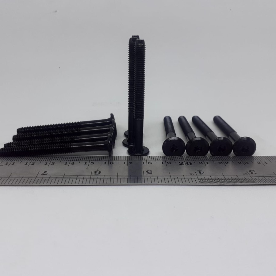 BAUT JCBC M6X60 HITAM BAUT FURNITURE BAUT DIPAN BAUT JCBC M6 X 60 BAUT JCBC 6CM BAUT KNOCK DOWN FURN