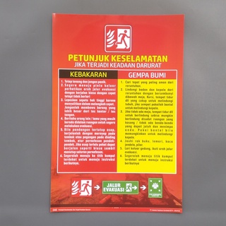 Jual Poster Petunjuk Keselamatan Saat Kebakaran | Poster Petunjuk ...