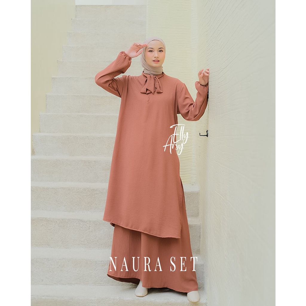 SET ROK CRINGKLE NAURA QIRANI BY ELLYARSY BUSANA KERJA MASA KINI FASHIONABLE WORKWEAR