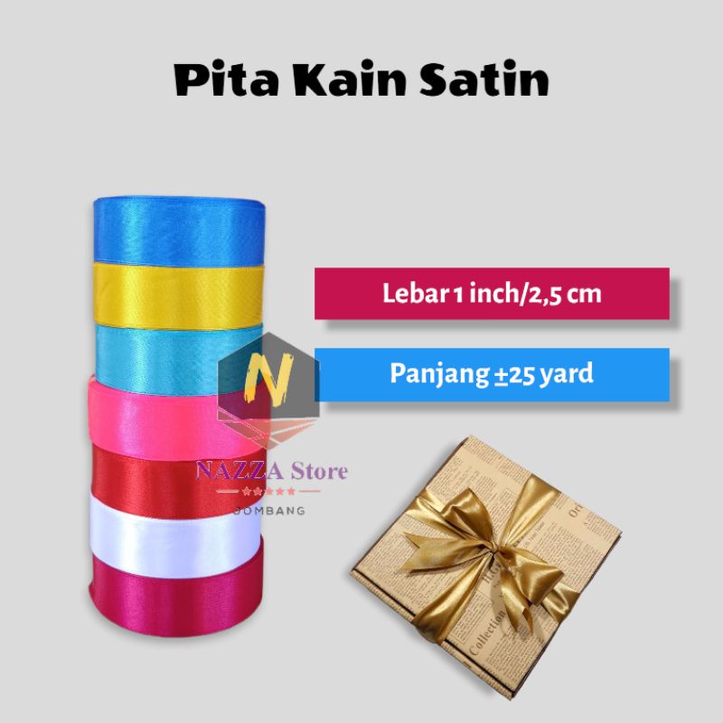 

Pita Kain Satin 1 Inchi/2,5 cm x ±25 yard 1 roll