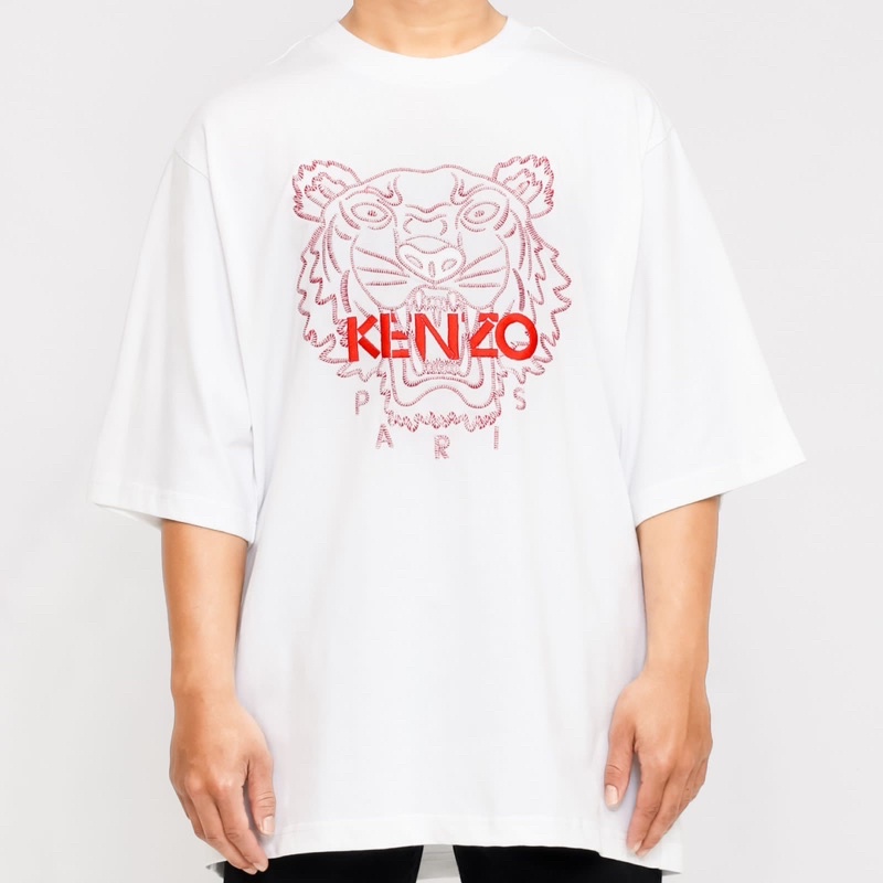 Ken. Tiger Tshirt White/Maroon