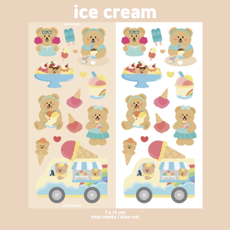 

stickwitzu - ice cream sticker sheet (renewal)