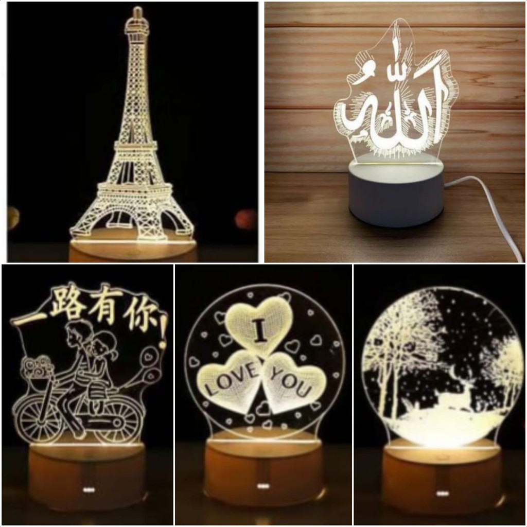 LAMPU TIDUR 3D LAMPU HIAS 3D / lampu unik