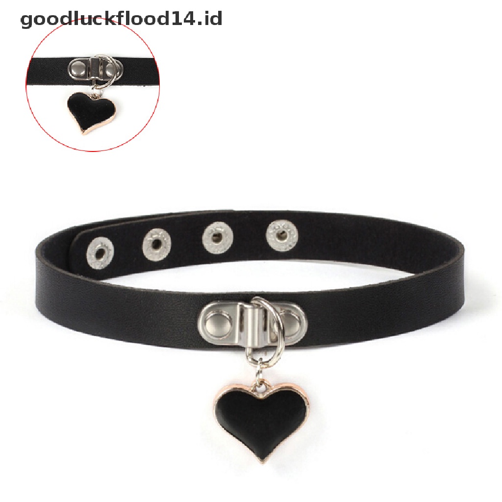 [OOID] Punk Gothic Spike Choker PU Leather Collar Pendant Necklace Statement Jewelry ID