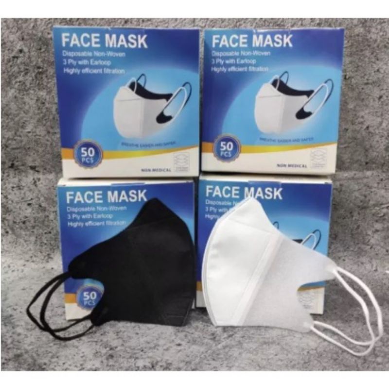 (Box) Masker Duckbill import 3ply.Duckbill isi 50psc