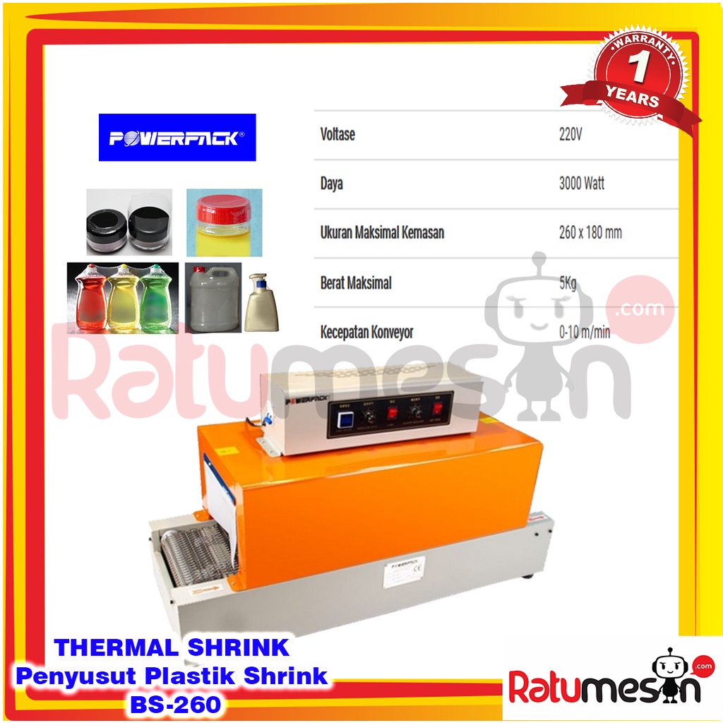 Thermal Shrink / Mesin Penyusut Plastik Shrink BS-260 POWERPACK