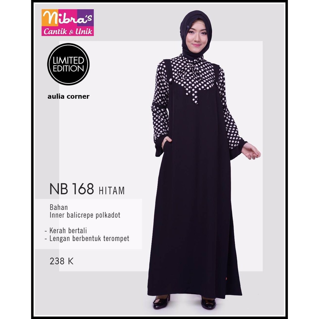 Baju Gamis Model Sekarang Nibras NB 168 Hitam Baju Wanita Terbaru Gamis Terbaru