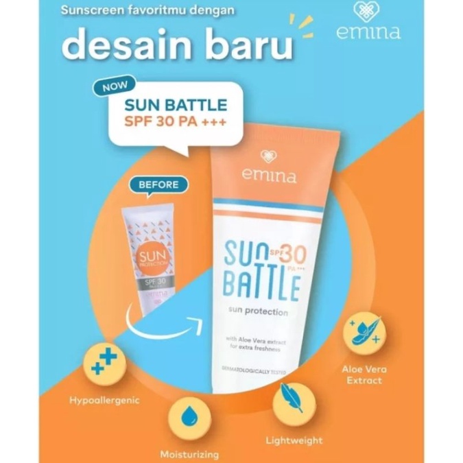 ☃Cutezz_Ching1☃Emina Sun Battle SPF30 PA+++ 60ml