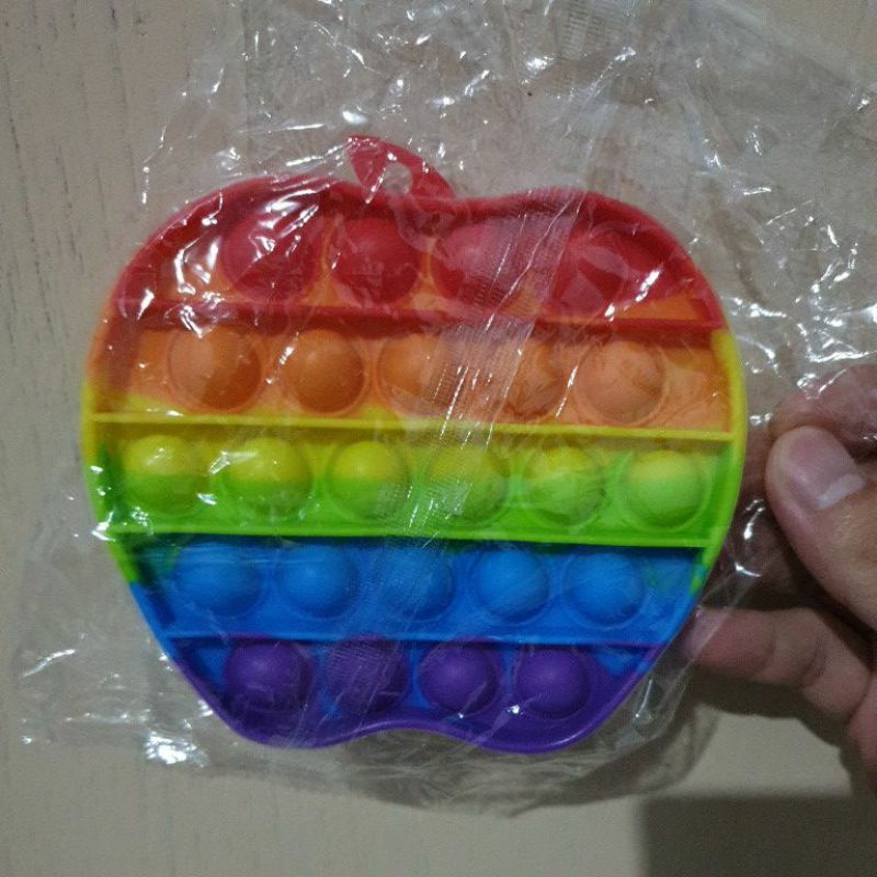 Pop It Apel Rainbow | Popit Apple Buah Apel Pelangi Warna Warni Murah-1