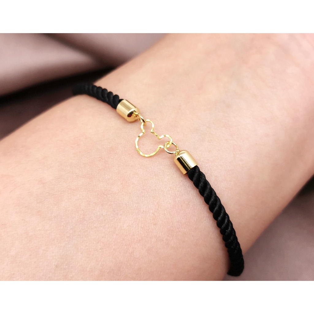 Gelang Charm Mickey Mouse Emas kadar 8k 37.5% 375 &amp; Gelang Serut (Korea / Kepang)