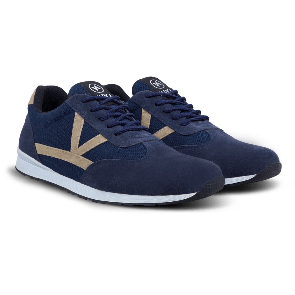 Sepatu Sneakers Pria Terbaru V 4133 Brand Varka Sepatu Kets Olahraga Lari Jogging Kuliah Trendi Berkualitas Warna Navy