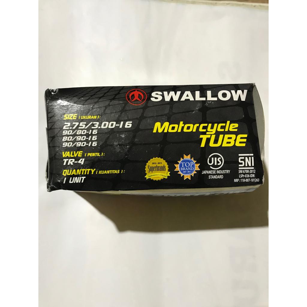 BAN DALAM MOTOR RING 16 UKURAN 275 300 SWALLOW