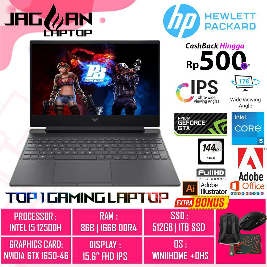 LAPTOP GAMING HP VICTUS 15 FA0116TX INTEL I5 12500H 16GB 1TB GTX1650-4GB 15.6&quot; FHD IPS 144HZ BL WIN11HOME + OHS