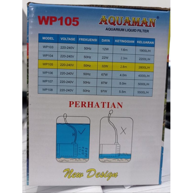 PROMO MURAH Pompa kolam aquarium AQUAMAN WP 105