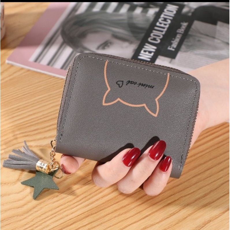 Dompet Kelly Belly Mini Doff Bahan Botega Lorena Dompet Wanita Forever Young-Mini Cat Grey