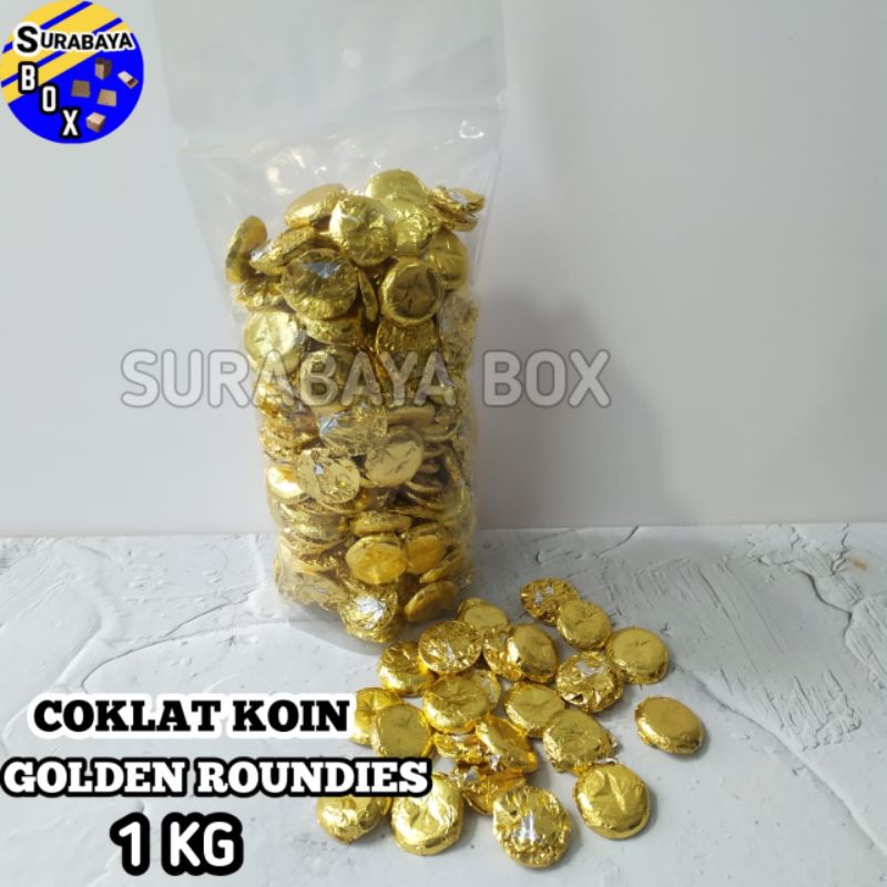 

COKLAT KOIN GOLDEN ROUNDIES LEBARAN 1 KG PERMEN COKLAT KOIN KILOAN KUE LEBARAN