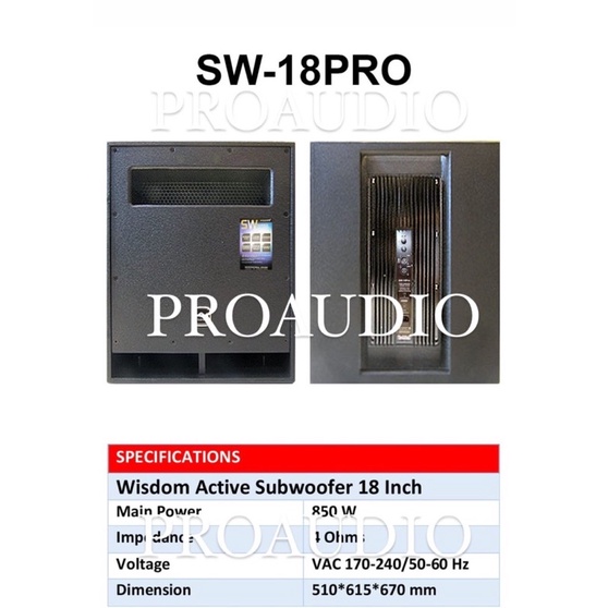 Subwoofer Aktif WISDOM 18 Inch SW 18 PRO ORIGINAL SUBWOOFER AKTIF SW18 PRO