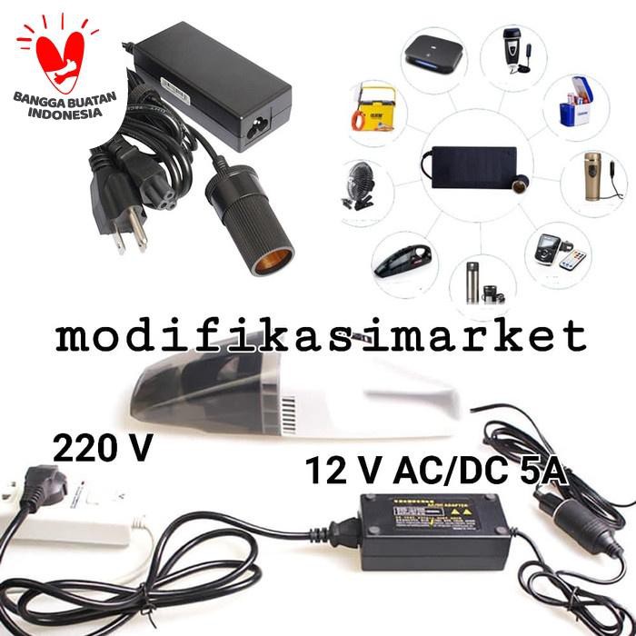 ADAPTOR AC TO DC 12 VOLT LIGHTER SOCKET CONVERTER 220 VOLT KE 12 VOLT