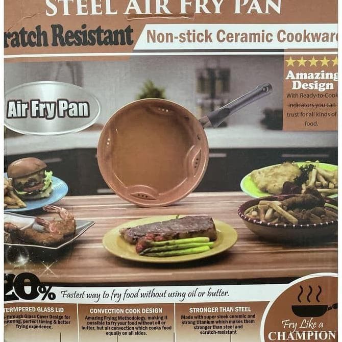 Steel Air Fry Pan Menggoreng Tanpa Minyak / Conventional Heat Frying