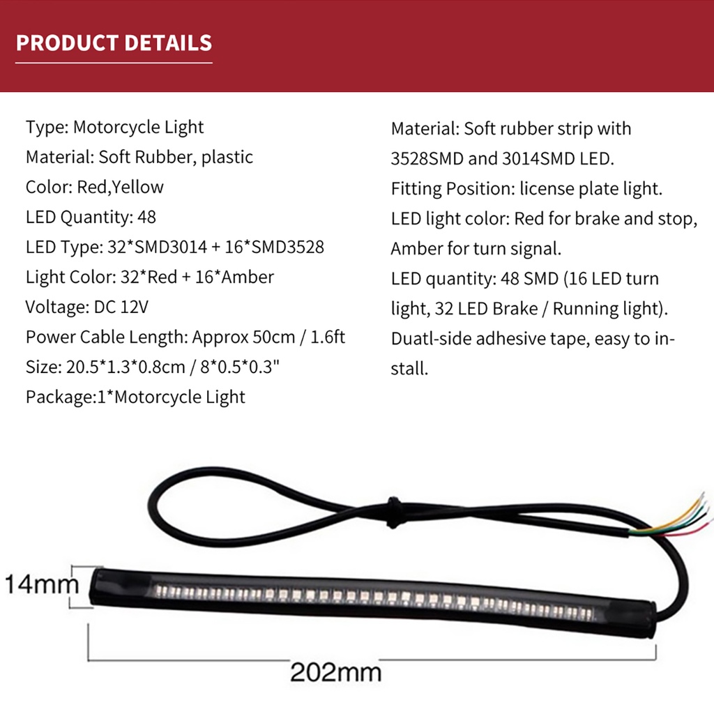 Lampu Led Strip 48smd Dual Warna Untuk Seinrem Motor