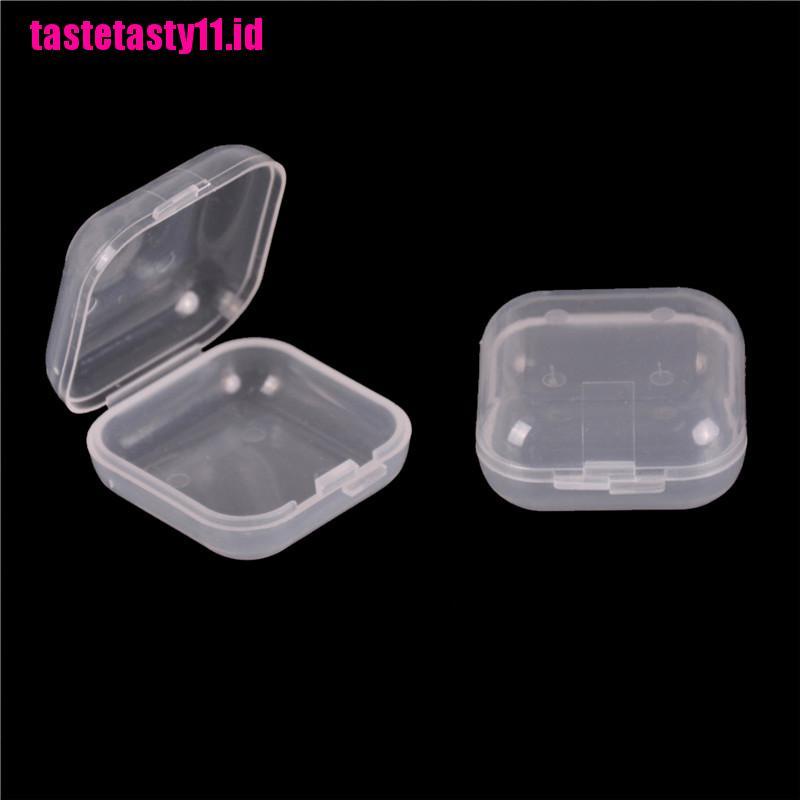 【TTID】10Pcs Mini Clear Plastic Small Box Jewelry Earplugs Container Storage Box