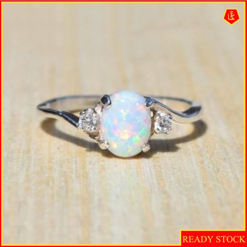 [Ready Stock]Fashion Opal Ring Female Simple Personality