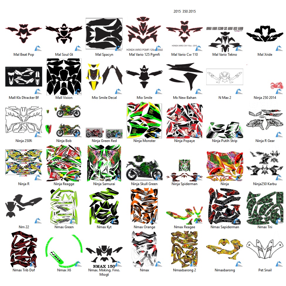 Motorcycle Decal Collection Vector Set - Coreldraw