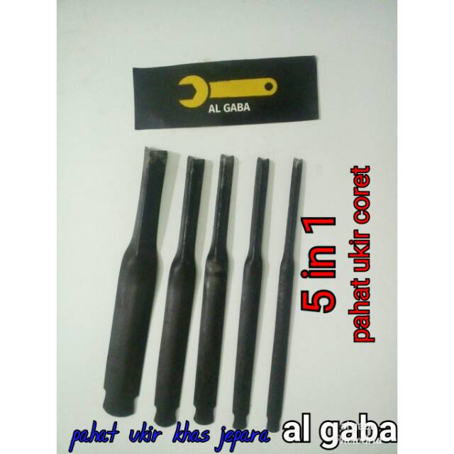 Pahat ukir kayu jenis coret 5 pcs