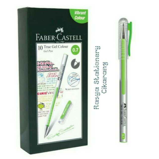

Faber - Castell True Gell Pen 0.7 MM light green ink 1 box isi 10