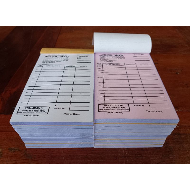 

Cetak Nota Custom 2 Rangkap/Cetak Kwitansi 3 ply