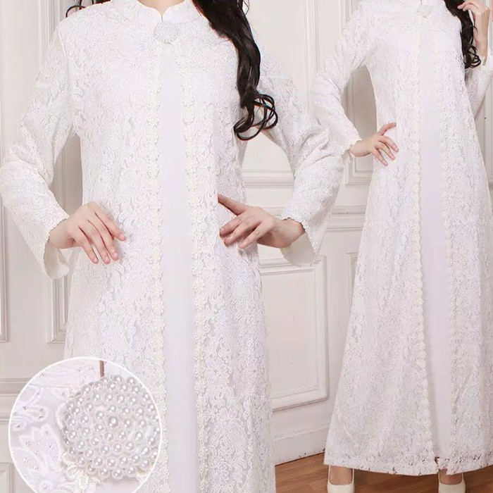 Terbaru Baju Gamis Wanita Jumbo   Gamis Brukat   Syari Putih Untk Umroh   Haji Murah