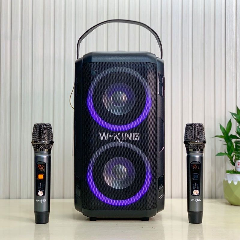 WKing Speaker Bluetooth Karaoke Party Box Portable Wireless T9ii 2 Mic Speker W King Aksesoris Handphone HP OCEANMART OCEAN MART