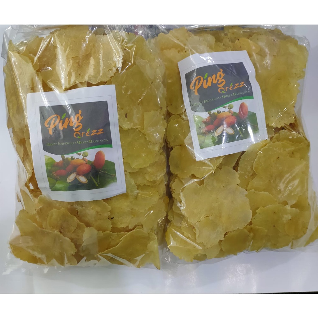 

emping melinjo mentah berat 1 kg (biji 4/emping lebar/emping banten/emping asli) isi2bks