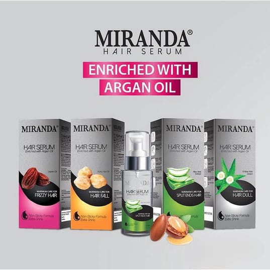 Miranda Hair Serum (Serum Rambut) 100ml - Eclipta Alba - Kukui Nut - Jojoba Oil - Aloe Vera