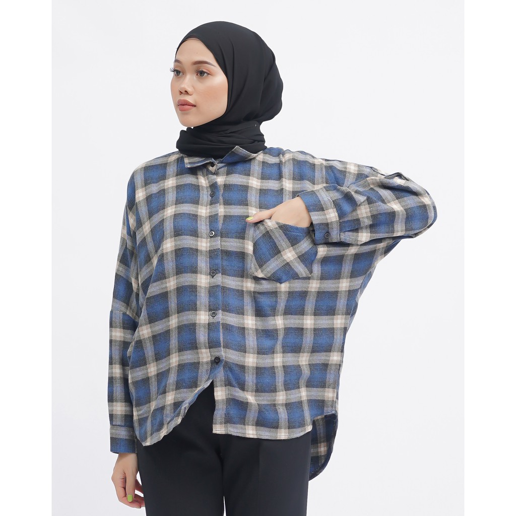 KEMEJA BOYFRIEND KOREA OVERSIZE OMBRE FLANEL PREMIUM SHIRT B341-Motif 29