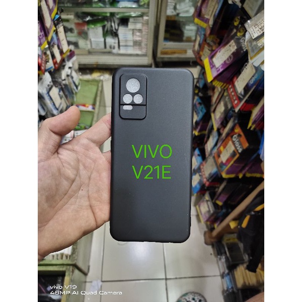 VIVO Y91 , VIVO V21 , VIVO V21E softcase silikon karet hitam mantul murah meriah