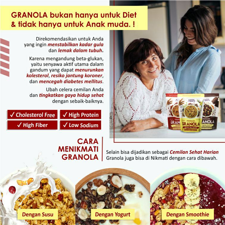 GRANOLA CRUNCHY CINNAMON CASHEW ALMOND 300g - CEMILAN MAKANAN SEHAT SARAPAN BERGIZI TINGGI NUTRISI BAHAN ORGANIK ALAMI TANPA PENGAWET - HIGH QUALITY - SAVIOR SNACK - GRANOLA SWEET HONEY