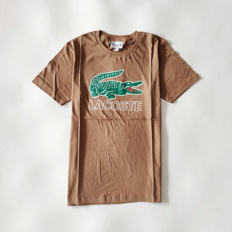 T Shiry Lacoste Coklat Size xL