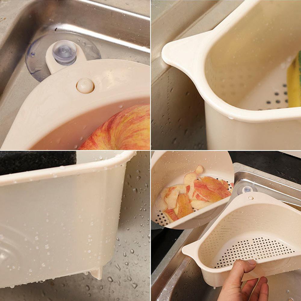 Rak Saringan Sudut Wastafel Cuci Piring Tempat Spons Sikat Spon Sabun Soap Strainer Kitchen Dapur