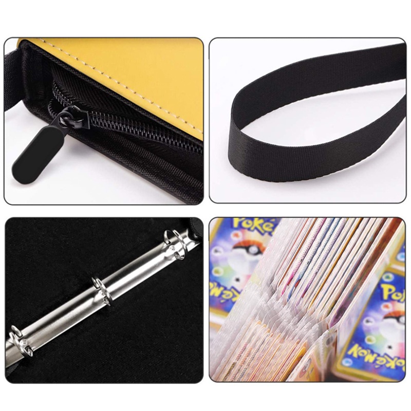 400card Holder Pokemon Anime Game Binder Card Holder Zipper Album Buku Kapasitas EX GX Koleksi Folder Mainan Anak Hadiah