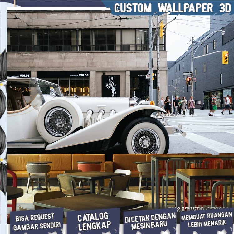 BERKUALITAS, Wallpaper Dinding Ruang Tamu, Wallpaper Dinding Pemandangan 3D, Wallpaper cafe Kekinian