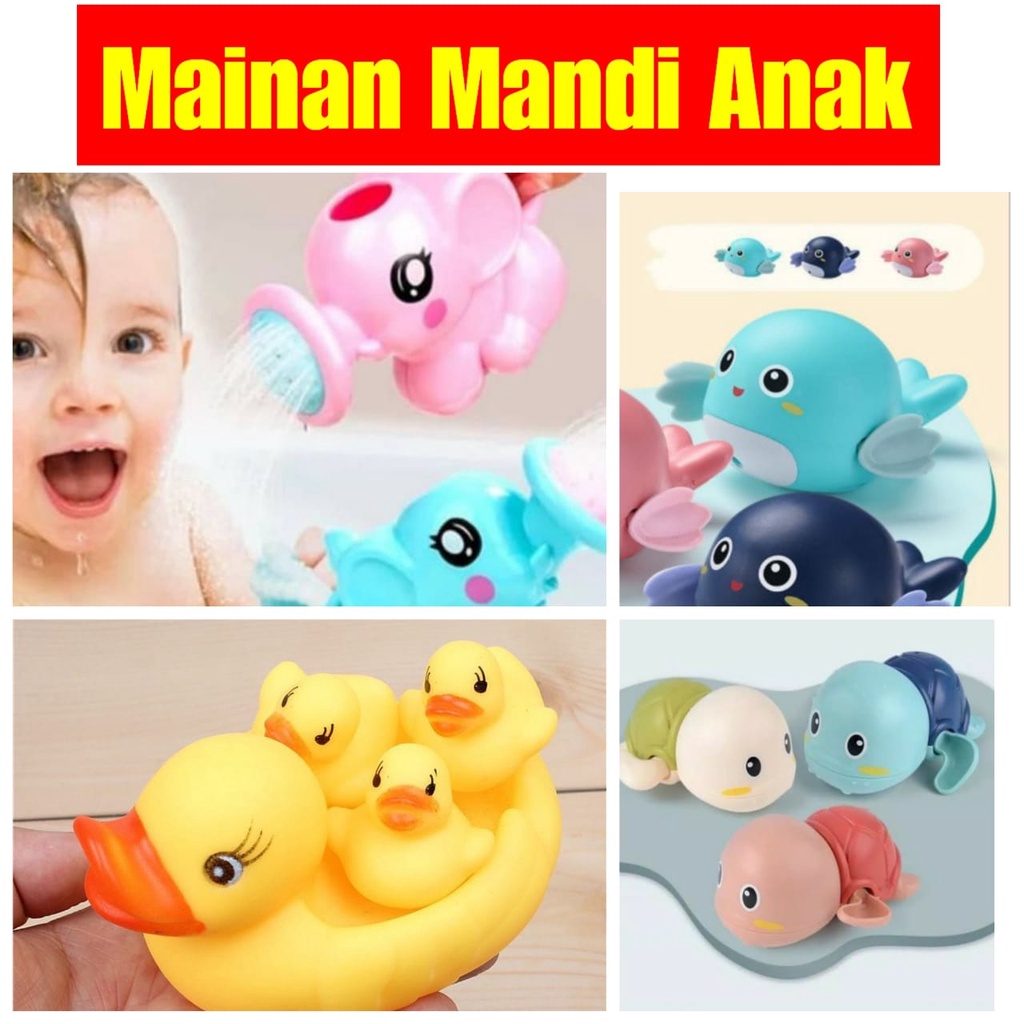 Mainan mandi Anak gayung gajah/set Bebe/kura-kura/dolphin/ikan shower berenang mainan saat mandi mainan anak kura kura mainan bayi mainan mandi bayi mainan bebek bebekan mainan mandi gayung mandi bak mandi