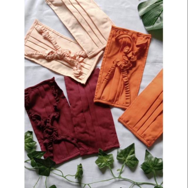 Masker kain /masker kain hijab / masker kain tali serut / masker kain bisa di cuci