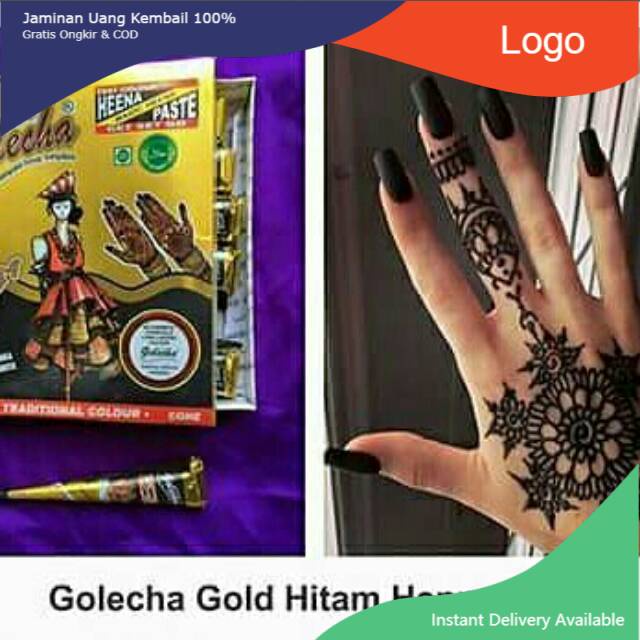 Henna / Hena Tangan Golecha Awet Alami Halal untuk Sholat