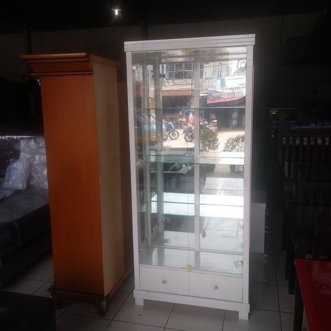 Lemari Pajangan / Lemari Hias / Lemari Kaca Minimalis Full Putih